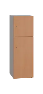 DOMINIT 32 úložná skříň 2-boxová, 1367x450x400 mm, korpus šedý, dvířka buk royal